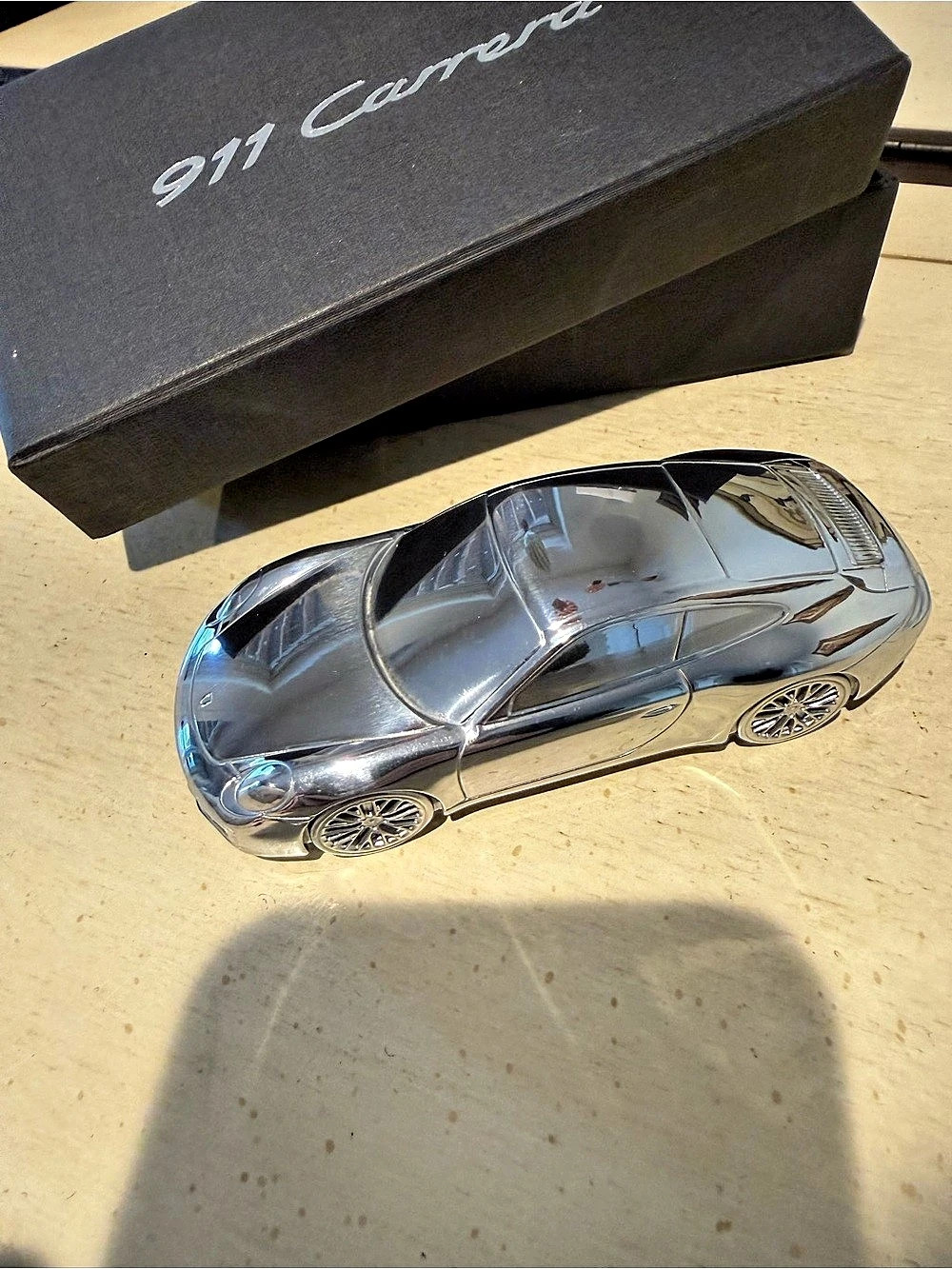 Porsche 911 Carrera Aluminum Chrome 1:43 Scale Paperweight Aluminum Chrome